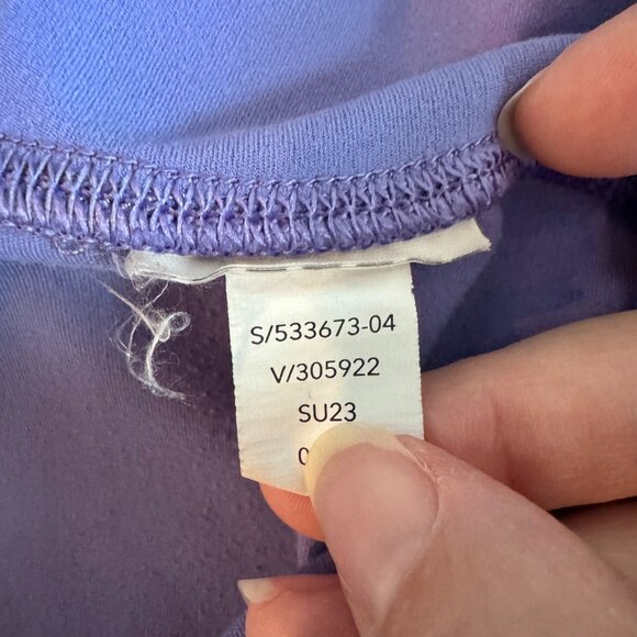 Athleta Transcend Stash Tight Leggings Purple Periwinkle L High Rise 7/8 Length - Picture 8 of 8